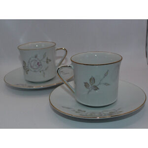Set of 2 Johann Haviland Bavaria Germany Sweetheart Rose Tea/Coffee Cup & Saucer
